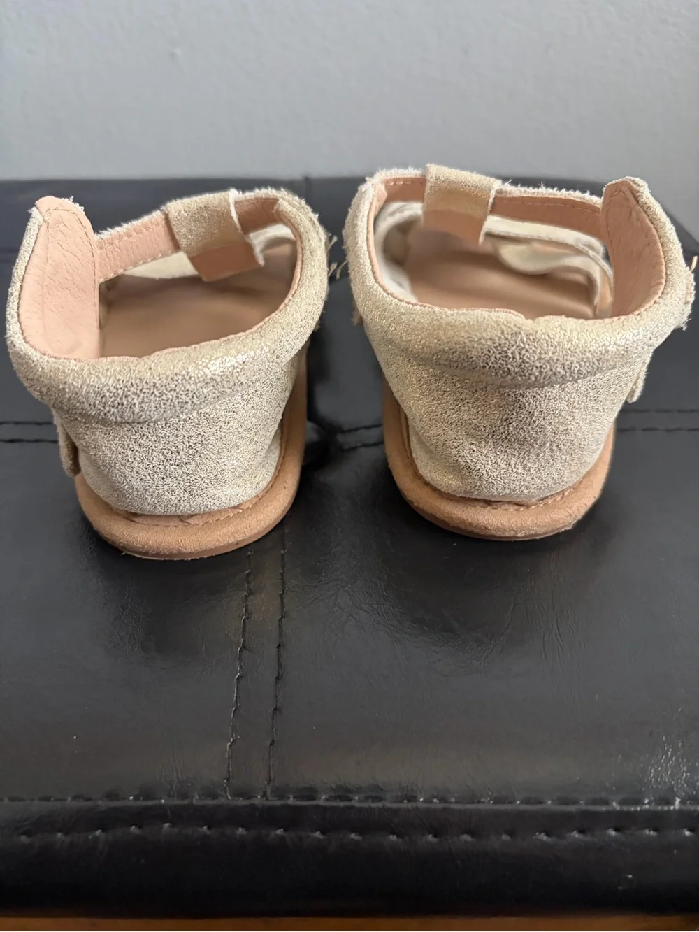 Little Love Bug Gold Sandals - Comfortable T-Strap Design - Toddler 9